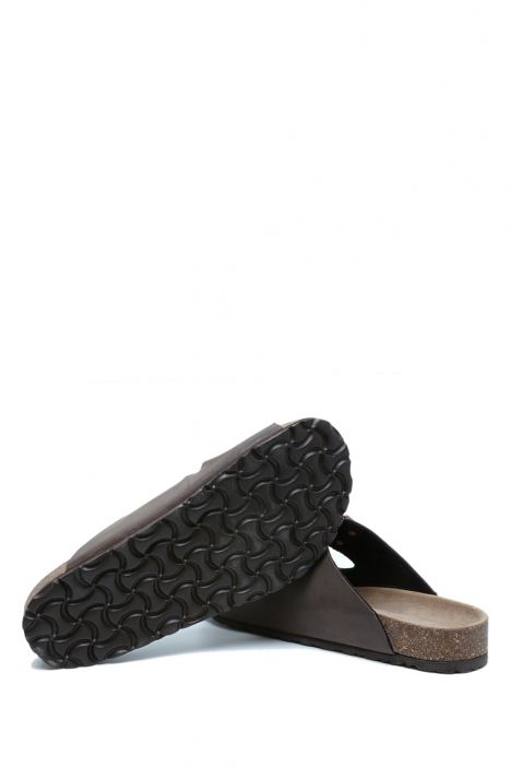 KS10260SK Kifidis Soft Step Kadın Çift Bantlı Mantar Terlik 36-41 03 - Kahve