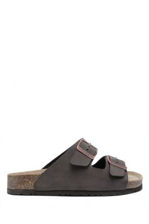KS10260SK Kifidis Soft Step Kadın Çift Bantlı Mantar Terlik 36-41 03 - Kahve