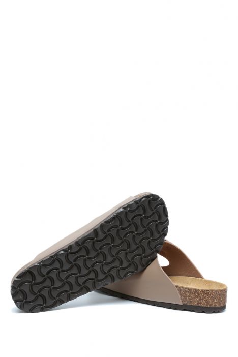 KS10260SK Kifidis Soft Step Kadın Çift Bantlı Mantar Terlik 36-41 46 - Vizon