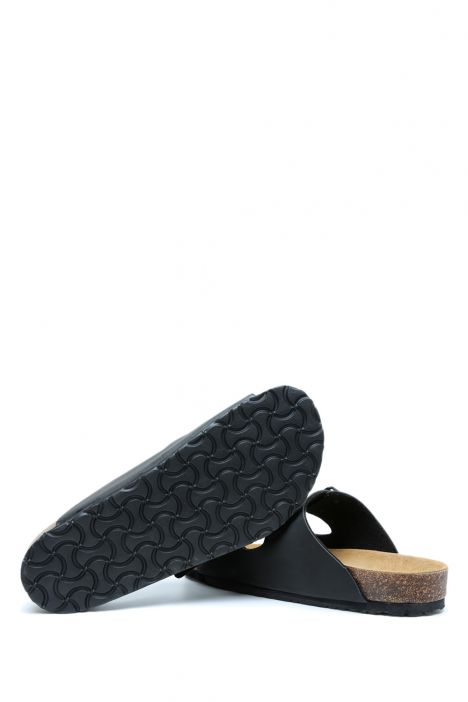 KS10260SK Kifidis Soft Step Kadın Çift Bantlı Mantar Terlik 36-41 04 - Mat Siyah