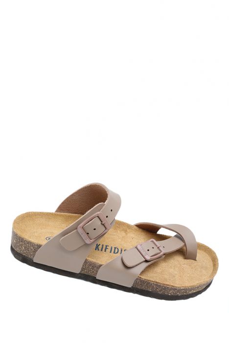 KS10261SK Kifidis Soft Step Kadın Mantar Terlik 36-41 46 - Vizon
