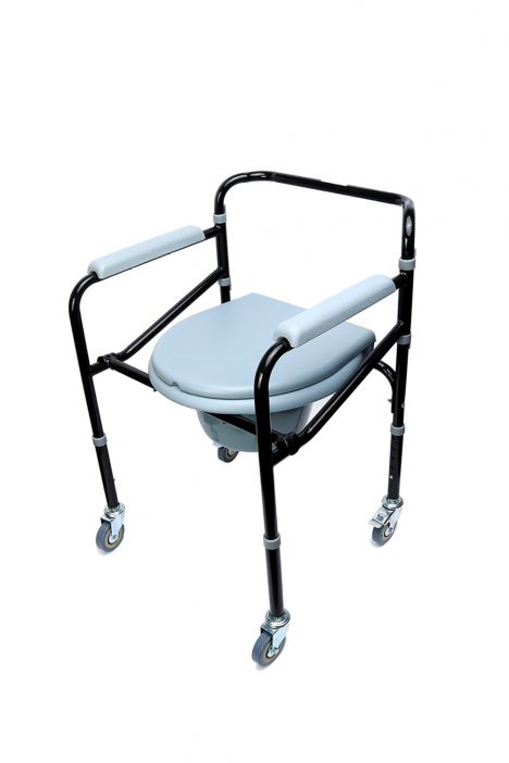 KY696 Kifidis Tekerlekli Tuvaletli Banyo Sandalyesi AGSTWC005 Siyah / Black