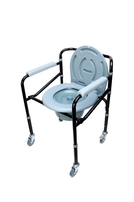 KY696 Kifidis Tekerlekli Tuvaletli Banyo Sandalyesi AGSTWC005 Siyah / Black