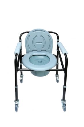 KY696 Kifidis Tekerlekli Tuvaletli Banyo Sandalyesi AGSTWC005 Siyah / Black