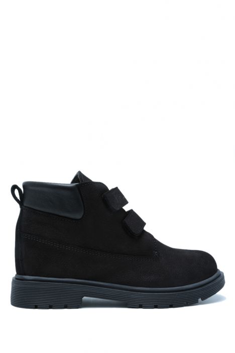 Kibo19 Kifidis-Kids Unisex Çocuk Bot 27-36 Siyah Nubuk Deri
