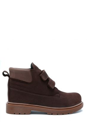 Kibo19 Kifidis-Kids Unisex Çocuk Bot 27-36 Kahve Nubuk Deri