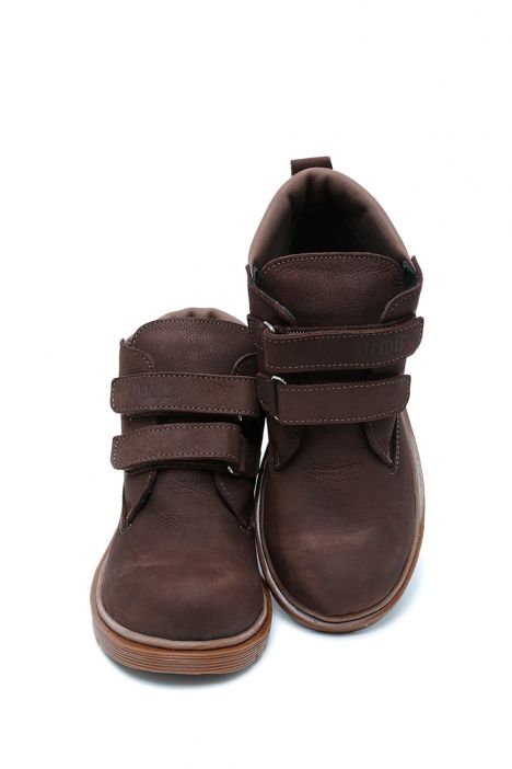 Kibo19 Kifidis-Kids Unisex Çocuk Bot 27-36 Kahve Nubuk Deri