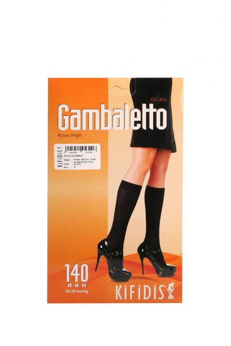 Kifidis 140 Den. 18-20 mmHg Diz Altı Varis Çorabı Siyah / Black