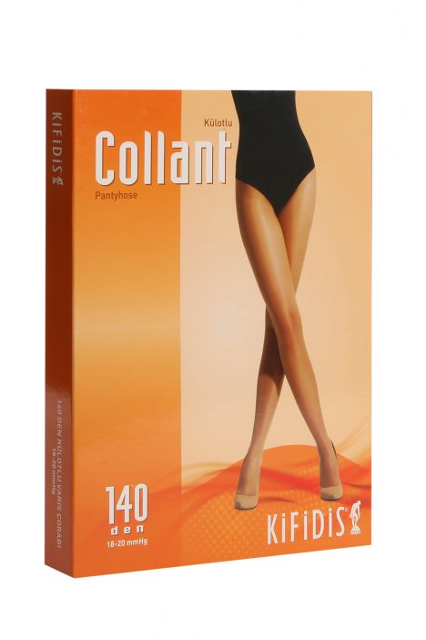 Kifidis 140 Den. 18-20 mmHg Külotlu Varis Çorabı Siyah / Black