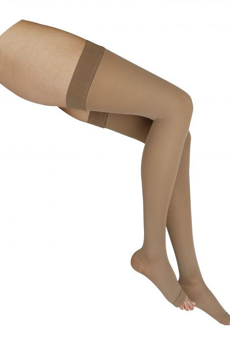 Kifidis 280 Den. 26-30 Kasığa Kadar Silikonlu Mikrofiber Burnu Açık Bej / Beige