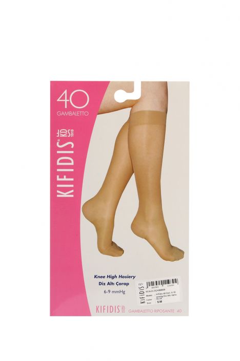 Kifidis 40 Den. 8-10 mmHg Diz Altı Varis Çorabı Mavi / Blue