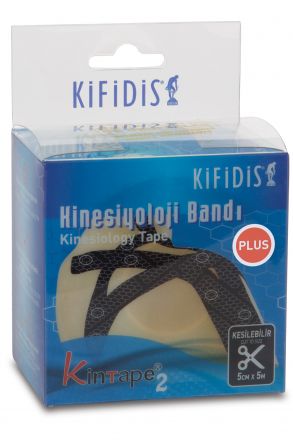 Kifidis Kintape-2 Plus Kinesio Ağrı Bandı 5cmx5m Siyah / Black