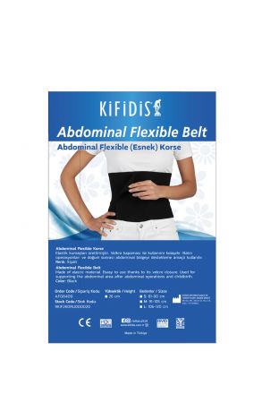 Kifidis Abdominal Flexible Korse - Siyah 26 cm