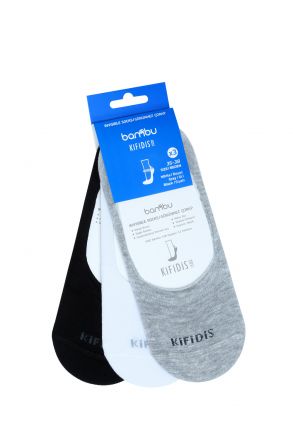 Kifidis Unisex Bambu Görünmez Çorap Üçlü Set