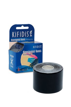 Kifidis Kinesio Ağrı Bandı 5cm x 5m Siyah / Black