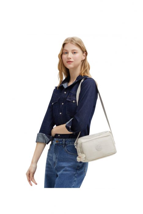 Kipling ABANU M Orta Boy Omuz Çantası 17x24x9 cm Hideaway Beige