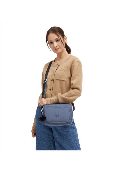 Kipling ABANU M Orta Boy Omuz Çantası 17x24x9 cm Blue Lover