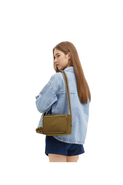 Kipling ABANU M Orta Boy Omuz Çantası 17x24x9 cm Dry Laurel