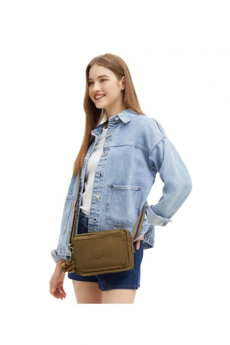 Kipling ABANU M Orta Boy Omuz Çantası 17x24x9 cm Dry Laurel