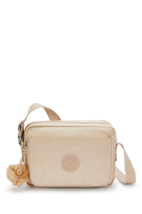 Kipling ABANU M Orta Boy Omuz Çantası 17x24x9 cm Sparkled Beige
