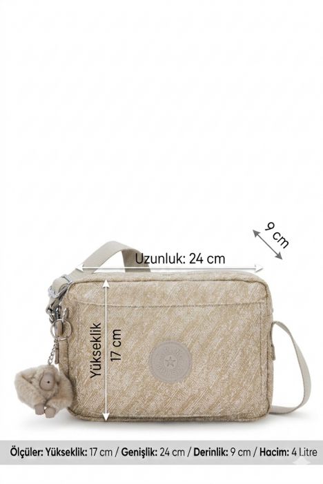Kipling ABANU M Orta Boy Omuz Çantası 17x24x9 cm Soft Taupe