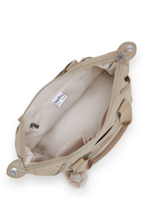 Kipling ART MINI Küçük Boy Omuz Çantası 20x38x18,5 cm Sign Beige Emb