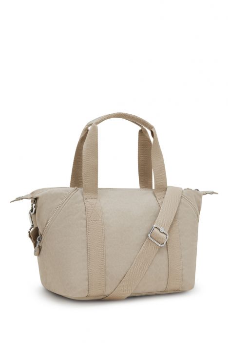 Kipling ART MINI Küçük Boy Omuz Çantası 20x38x18,5 cm Sign Beige Emb