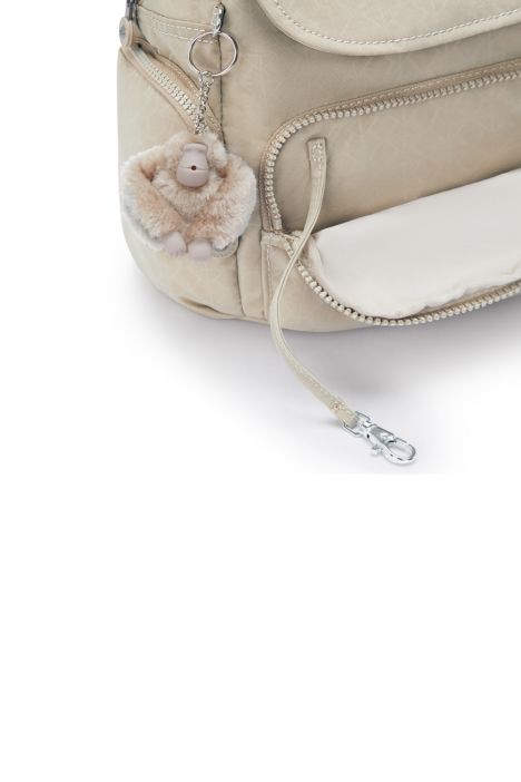 Kipling CITY ZIP MINI Küçük Boy Sırt Çantası 29x27x14 cm Sign Beige Emb