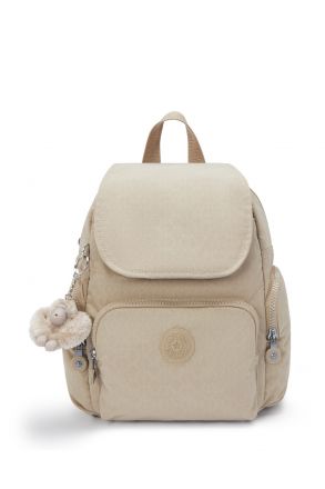 Kipling CITY ZIP MINI Küçük Boy Sırt Çantası 29x27x14 cm Sign Beige Emb