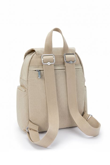 Kipling CITY ZIP MINI Küçük Boy Sırt Çantası 29x27x14 cm Sign Beige Emb