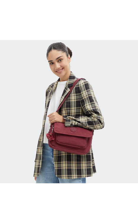 Kipling DALMA Orta Boy Omuz Çantası 19x28x8 cm Lounge Wine