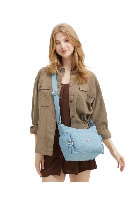 Kipling GABB S Küçük Boy Omuz Çantası 22x31x14.5 cm Light Denim Jq