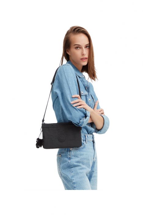Kipling RIRI Küçük Boy Omuz Çantası 16x24x6.5 cm Black Noir