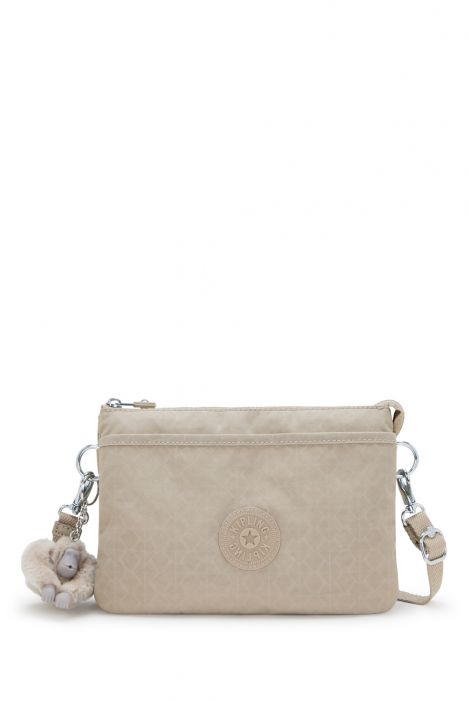 Kipling RIRI Küçük Boy Omuz Çantası 16x24x6.5 cm Sign Beige Emb