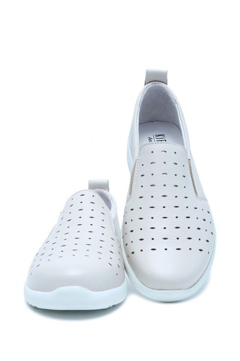 Kira 03 Ac-Kifidis Kadın Anatomik Kadın Deri Ayakkabı 36-41 Krem/Cream 5086