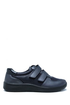Kira 18 Ac-Kifidis Kadın Anatomik Velkrolu Streç Deri Ayakkabı 36-41 Lacivert/Blue Metal 1222/0132/902