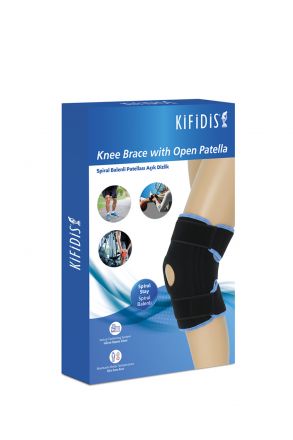 L6201 Kifidis Spiral Balenli Patellası Açık Dizlik Siyah / Black
