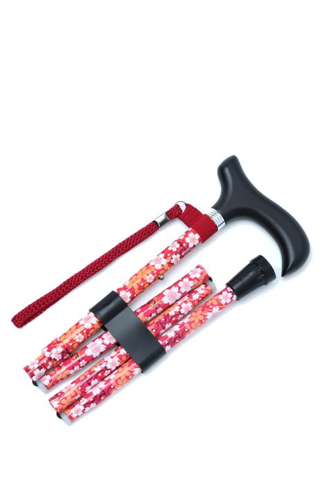 MF606 Kifidis Katlanır Baston B044-8231 Kırmızı Çiçekli