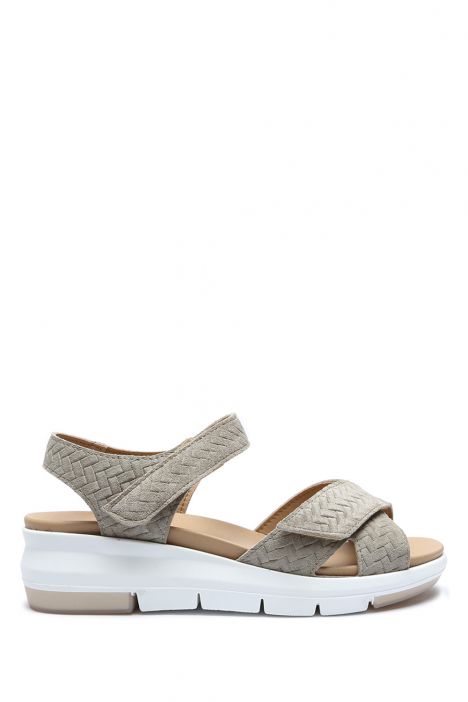 Maira 08 Ac-Kifidis Kadın Anatomik Nubuk Sandalet 36-41 Haki / Khaki Tuareg 2077