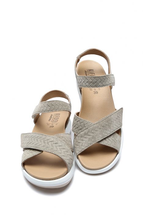 Maira 08 Ac-Kifidis Kadın Anatomik Nubuk Sandalet 36-41 Haki / Khaki Tuareg 2077