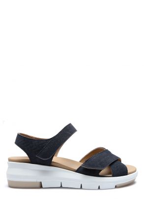 Maira 08 Ac-Kifidis Kadın Anatomik Nubuk Sandalet 36-41 Mavi / Blue Tuareg 2042