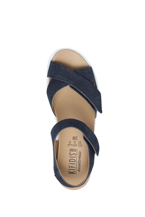 Maira 08 Ac-Kifidis Kadın Anatomik Nubuk Sandalet 36-41 Mavi / Blue Tuareg 2042