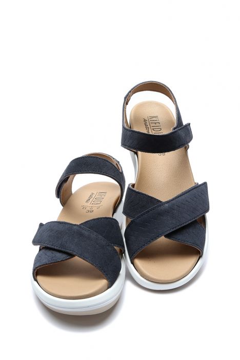 Maira 08 Ac-Kifidis Kadın Anatomik Nubuk Sandalet 36-41 Mavi / Blue Tuareg 2042
