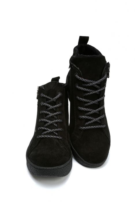 Marina 06 Ac-Kifidis Anatomik Kadın Süet Bot 36-40 Siyah/Black 1038