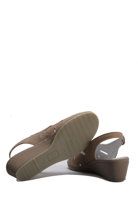 Marina Ac-Kifidis Kadın Anatomik Nubuk Sandalet 35-42 Vizon/Taupe 196