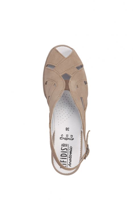 Marina Ac-Kifidis Kadın Anatomik Nubuk Sandalet 35-42 Vizon/Taupe 196