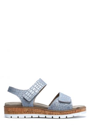 Mia 18 Ac-Kifidis Kadın Anatomik Deri Sandalet 35-41 Mavi/Blue Pico 2252