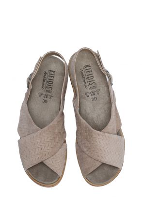 Mia 35 Ac-Kifidis Kadın Anatomik Nubuk Sandalet 35-41 Vizon/Avola Turaeg 2076