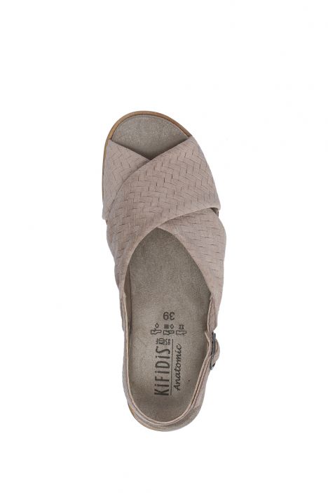 Mia 35 Ac-Kifidis Kadın Anatomik Nubuk Sandalet 35-41 Vizon/Avola Turaeg 2076