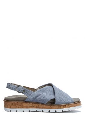 Mia 35 Ac-Kifidis Kadın Anatomik Nubuk Sandalet 35-41 Mavi/Sky Tuareg 2072